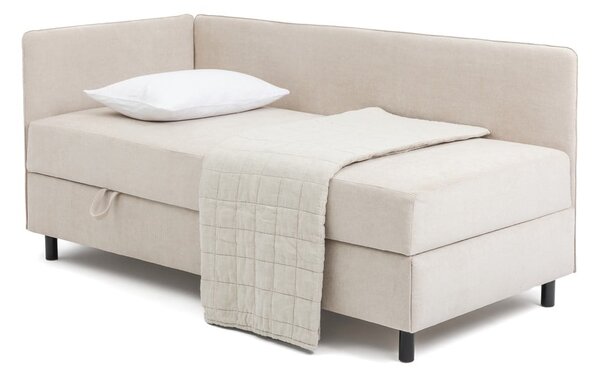 Letto singolo imbottito beige con contenitore con materasso incluso 120x200 cm Avela – Bonami Selection