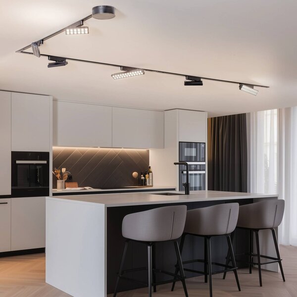Sistema a binario Lumaro, punti, 6 luci, nero, 48V, dimmerabile Lumaro 48V Lindby,, Nero, Soggiorno / Sala da pranzo, Plastica, Moderno