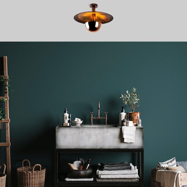 Plafoniera color rame con paralume in metallo ø 48 cm Kurt – Opviq lights