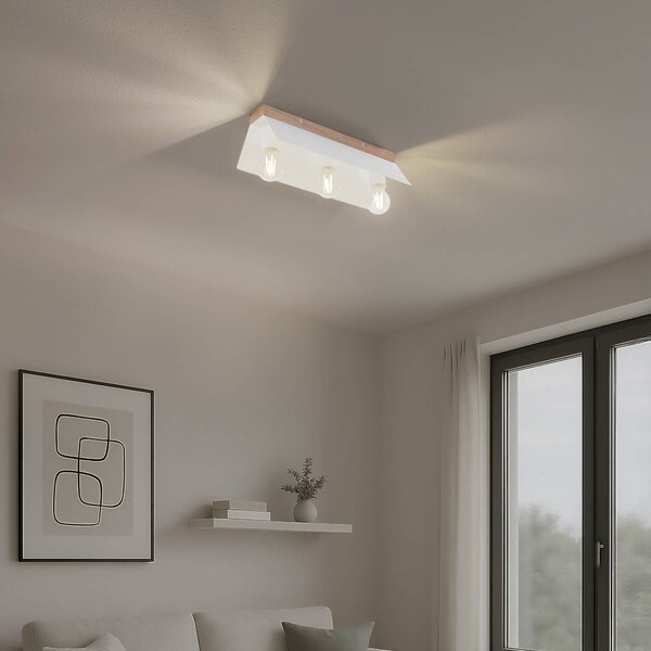 Plafoniera soffitto Esme Lamkur, dimmerabile, Bianco / Opale, Soggiorno / Sala da pranzo, Metallo, Moderno, Plafoniera
