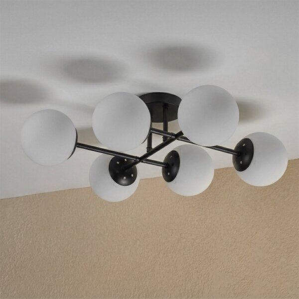Brilagi - Lampadario a plafone MALONY 6xE14/20W/230V nero