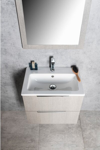 Lavabo bianco in ceramica 60x40 cm Practico – Sapho