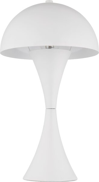 Lampada da tavolo, metallo bianco, H 36,1 cm, interruttore a bilanciere su cavo