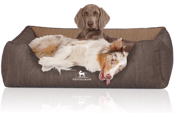Cuccia ortopedica per cani Outlander in Pelle finta trapuntata al laser XL marrone caffè
