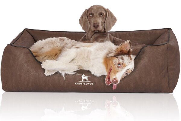 Letto ortopedico per cani Rockland in Pelle finta XL marrone