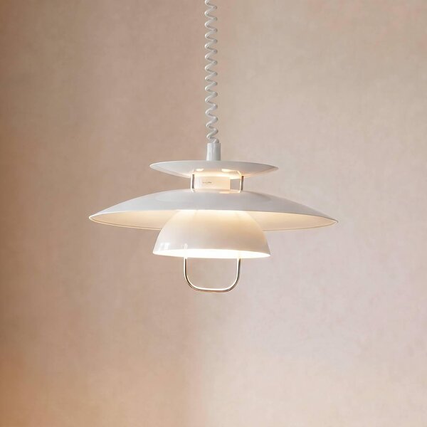Lindby lampada a sospensione Nadija, bianca, 43 cm, regolabile in altezza, E27