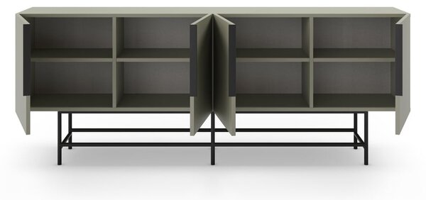Cassettiera bassa grigio-verde 200x77,5 cm Eldia - Marckeric