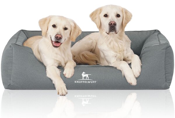 Lettino ortopedico per cani Leon in velour XL petrol