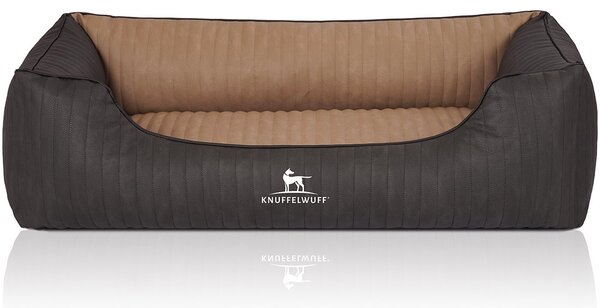 Cuccia per cani Memory Outback in ecopelle trapuntata al laser, XL, nero-cappuccino