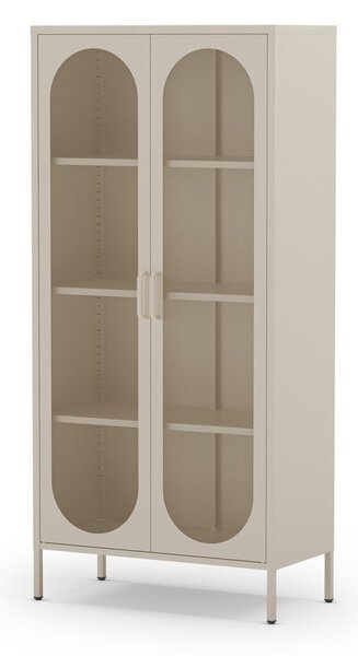 Armadietto color crema in metallo 80x170x40 cm Diora – Marckeric