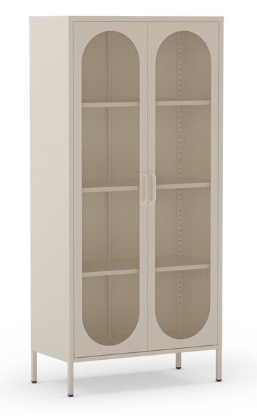Armadietto color crema in metallo 80x170x40 cm Diora – Marckeric