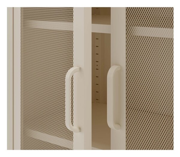Armadietto color crema in metallo 80x170x40 cm Diora – Marckeric