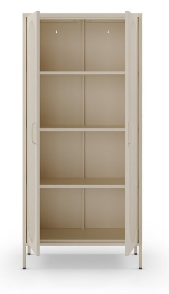 Armadietto color crema in metallo 80x170x40 cm Diora – Marckeric