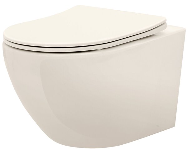 Vaso WC sospeso REA Carlo Mini Rimless Ecru