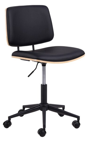 Sedia da ufficio in similpelle nera Owen - Actona