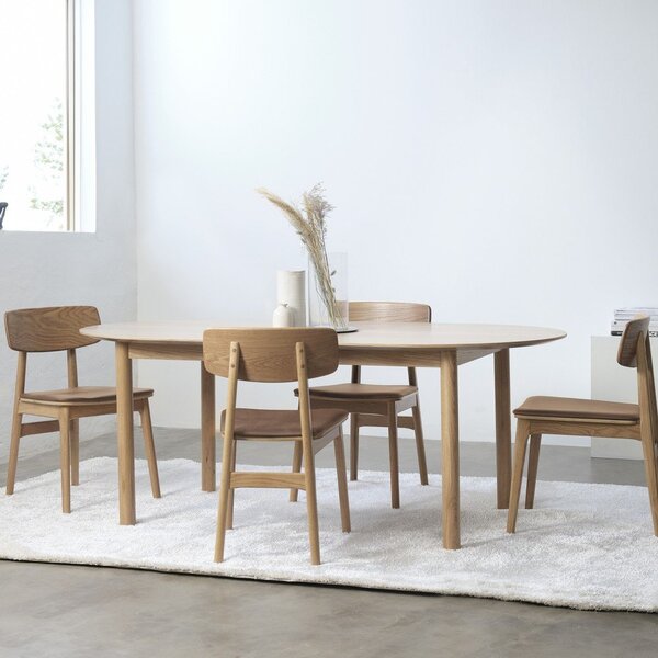 Sedia da pranzo in similpelle in colore marrone cognac-naturale Livo - Unique Furniture