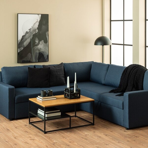 Tavolino con piano in rovere decorato in colore naturale 60x90 cm Gila - Actona