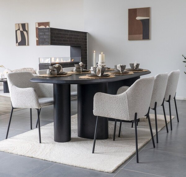 Tavolo da pranzo con piano effetto frassino 100x220 cm Tirano - House Nordic