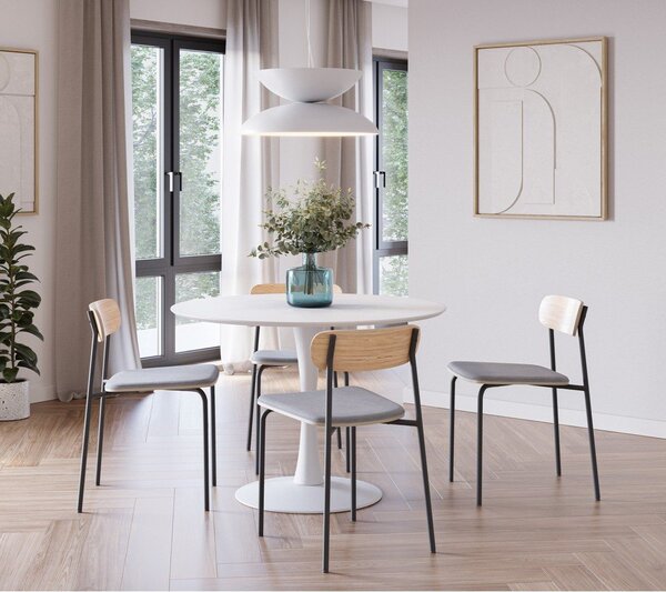 Sedie da pranzo in set nere/grigio tortora 2 pz Adriana – Marckeric