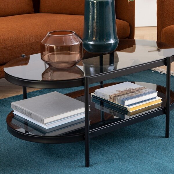 Tavolino con piano in vetro 95x50 cm Bayonne - Actona