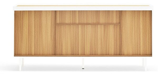 Cassettiera bassa in rovere decorata in bianco e naturale 165x78 cm Arista - Teulat