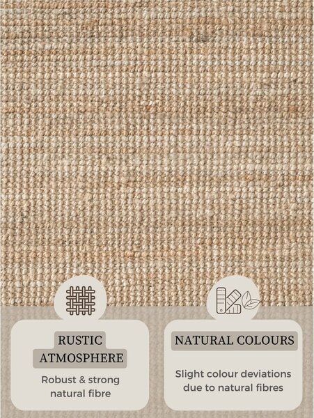 Tappeto rotondo di colore naturale in iuta ø 160 cm Bouclé Jaipur – Hanse Home