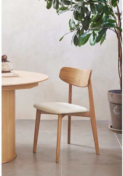 Sedia da pranzo in colore crema-naturale Elim - Unique Furniture