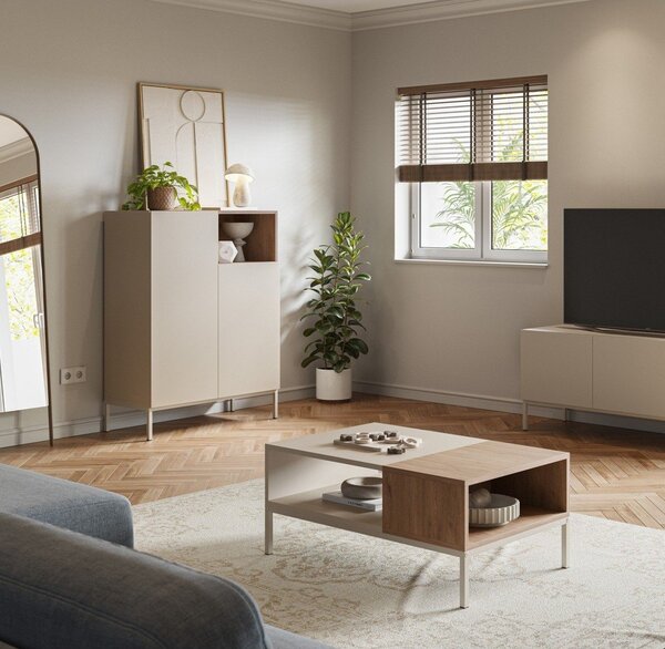 Tavolino color crema 56x90 cm Cailin - Marckeric