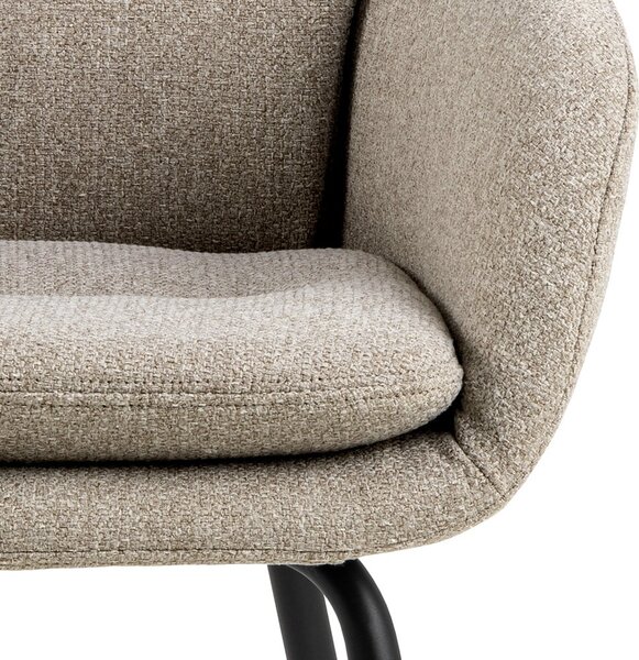Sedia da pranzo beige in imbottito con braccioli Dora – Actona