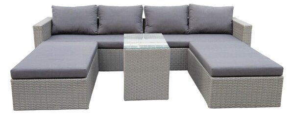 Set da giardino in rattan artificiale grigio per 4 persone Drammen - Bonami Selection