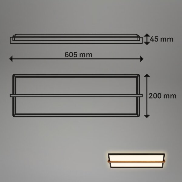 Briloner 3846015 - Plafoniera LED/22W/230V 60,5x20 cm