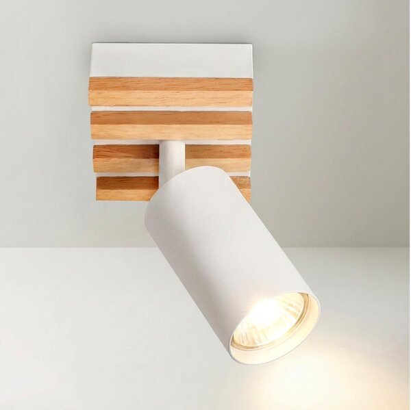 Brilagi - Faretto SELE WOOD 1xGU10/30W/230V bianco/legno