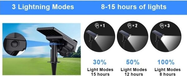 Viking - Lampada solare LED/1W/3,7V IP65 6000K 2200 mAh