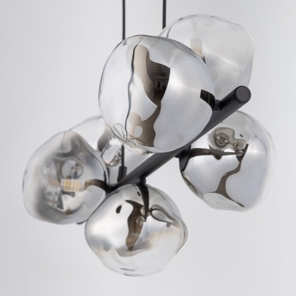 Brilagi - Lampadario sospeso con cavo VULCANO 7xG9/8W/230V nero/nero fumé