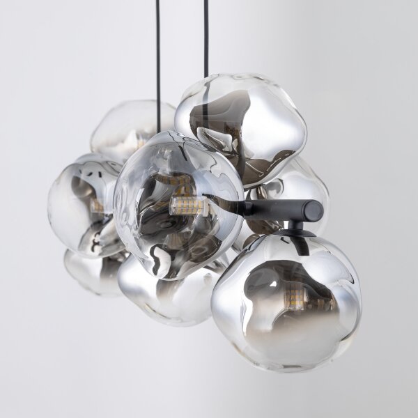 Brilagi - Lampadario sospeso con cavo VULCANO 9xG9/8W/230V nero/fumé