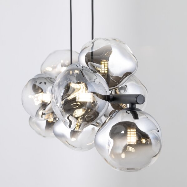 Brilagi - Lampadario sospeso con cavo VULCANO 9xG9/8W/230V nero/fumé