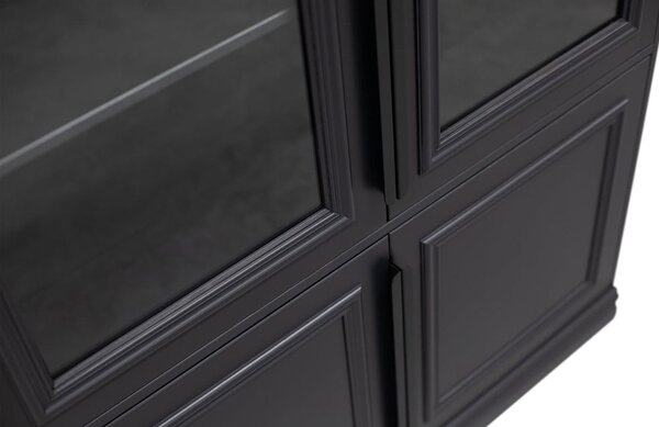 Vetrina nera in pino massiccio 110x215x44 cm Organize – WOOOD
