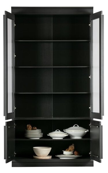 Vetrina nera in pino massiccio 110x215x44 cm Organize – WOOOD