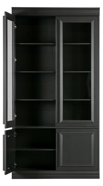 Vetrina nera in pino massiccio 110x215x44 cm Organize – WOOOD