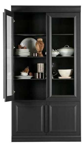Vetrina nera in pino massiccio 110x215x44 cm Organize – WOOOD