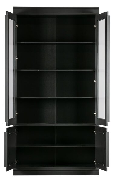 Vetrina nera in pino massiccio 110x215x44 cm Organize – WOOOD