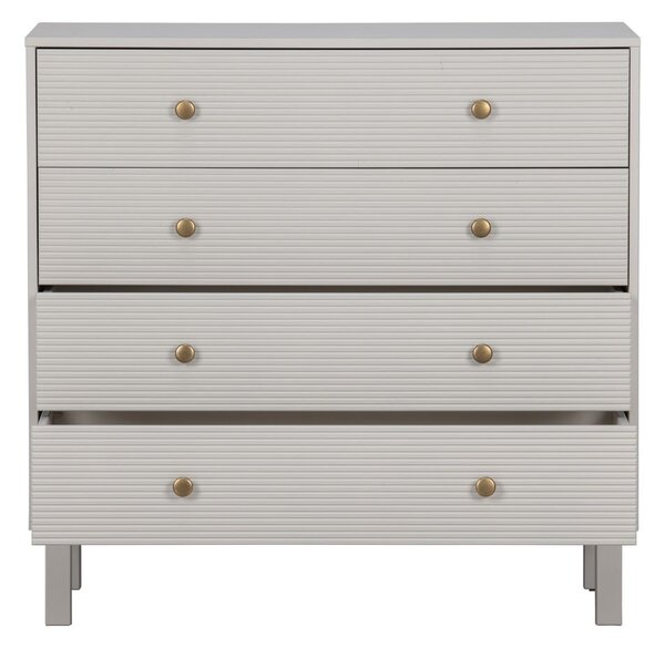 Cassettiera bassa grigio chiaro in legno di pino 94x91 cm Madu - WOOOD
