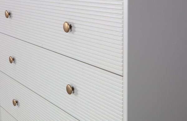 Cassettiera bassa grigio chiaro in legno di pino 94x91 cm Madu - WOOOD