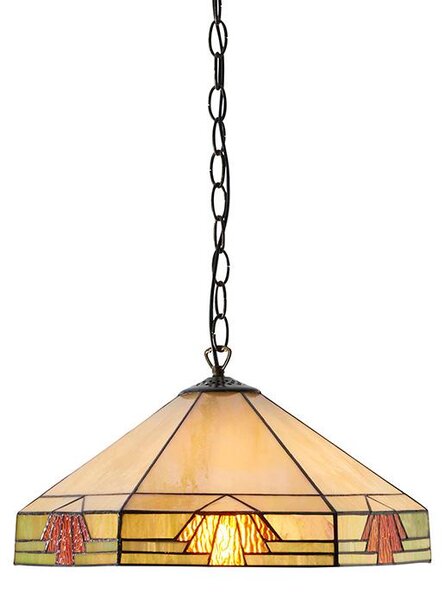 Lampada a sospensione Art Déco NEVADA marrone 1xE27x40W in vetro, dimensioni: 128x35x35 cm, IP20, stile Tiffany