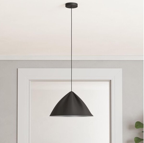 Eglo 900835 - Lampadario a sospensione con filo PODERE 1xE27/40W/230V nero