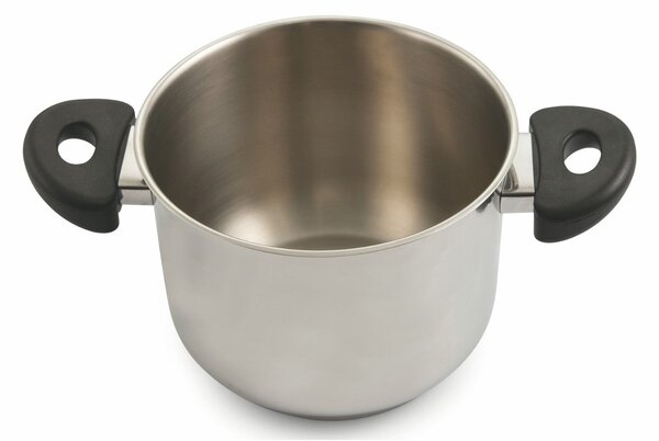 Pentola Antiaderente in Acciaio Inox Ø22cm Triplo Fondo 2 Manici Soriani Mia