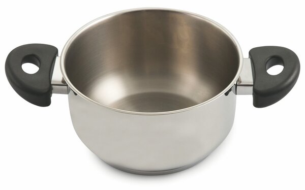 Pentola Antiaderente in Acciaio Inox Ø24cm Triplo Fondo 2 Manici Soriani Mia