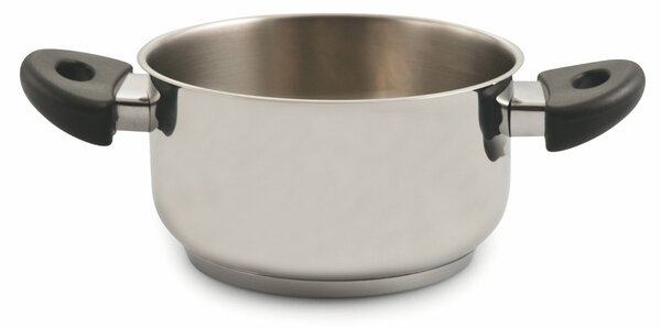 Pentola Antiaderente in Acciaio Inox Ø24cm Triplo Fondo 2 Manici Soriani Mia