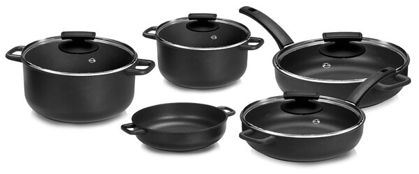 Batteria di Pentole 9 Pezzi in Alluminio Pressofuso Antiaderente Olympia Supreme
