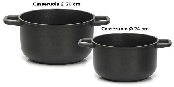 Batteria di Pentole 7 Pezzi in Alluminio Pressofuso Antiaderente Olympia Love